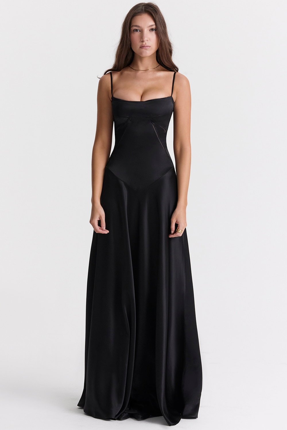 Anabella  Black Lace Up Maxi Dress — image 3