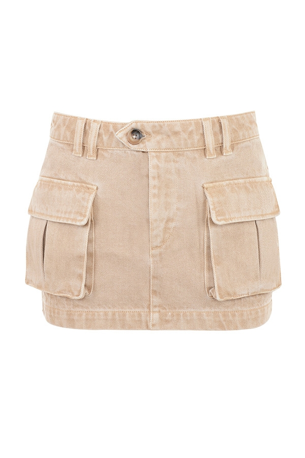 Mistress Rocks Camel Denim Cargo Skirt - SALE — image 10