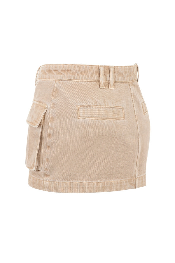 Mistress Rocks Camel Denim Cargo Skirt - SALE — image 11