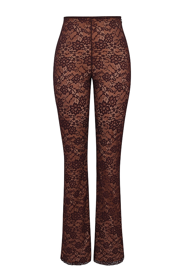 Mistress Rocks Espresso Stretch Lace Trousers - SALE — image 5