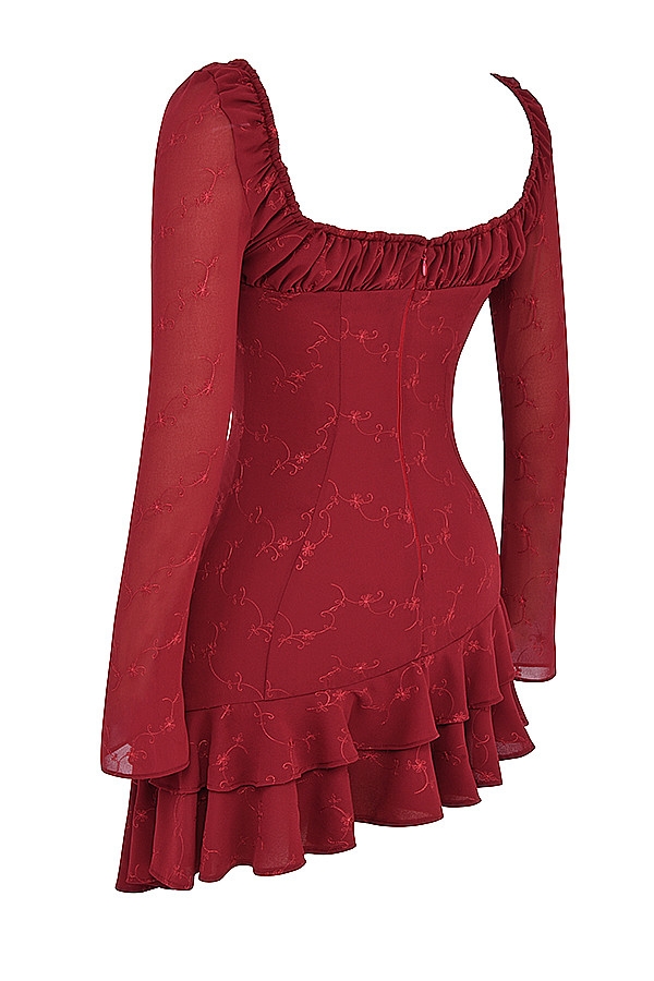 Mistress Rocks Merlot Embroidered Mini Dress - SALE — image 15