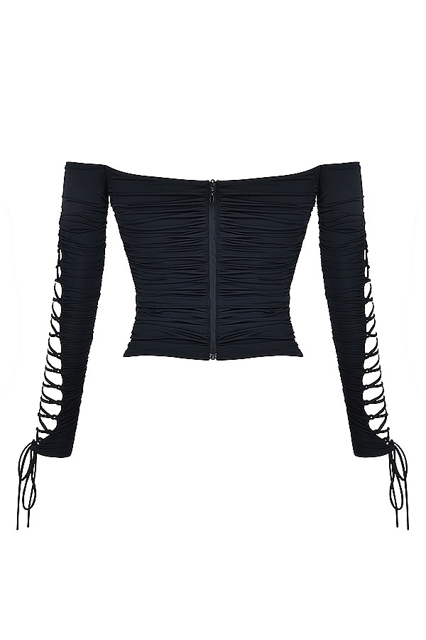 Mistress Rocks Black Lace Up Top - SALE — image 8