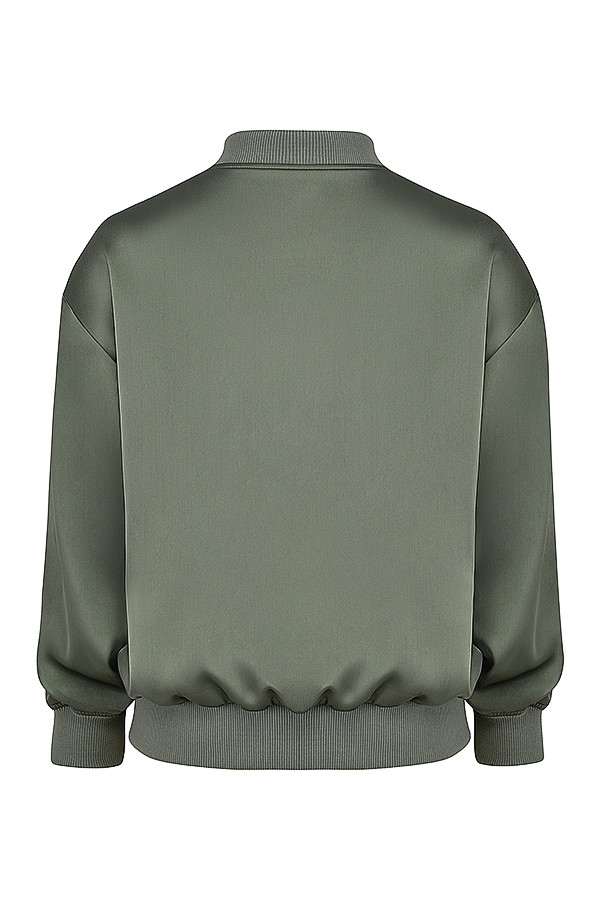 Mistress Rocks Bay Leaf Satin Bomber Jacket - SALE — image 10