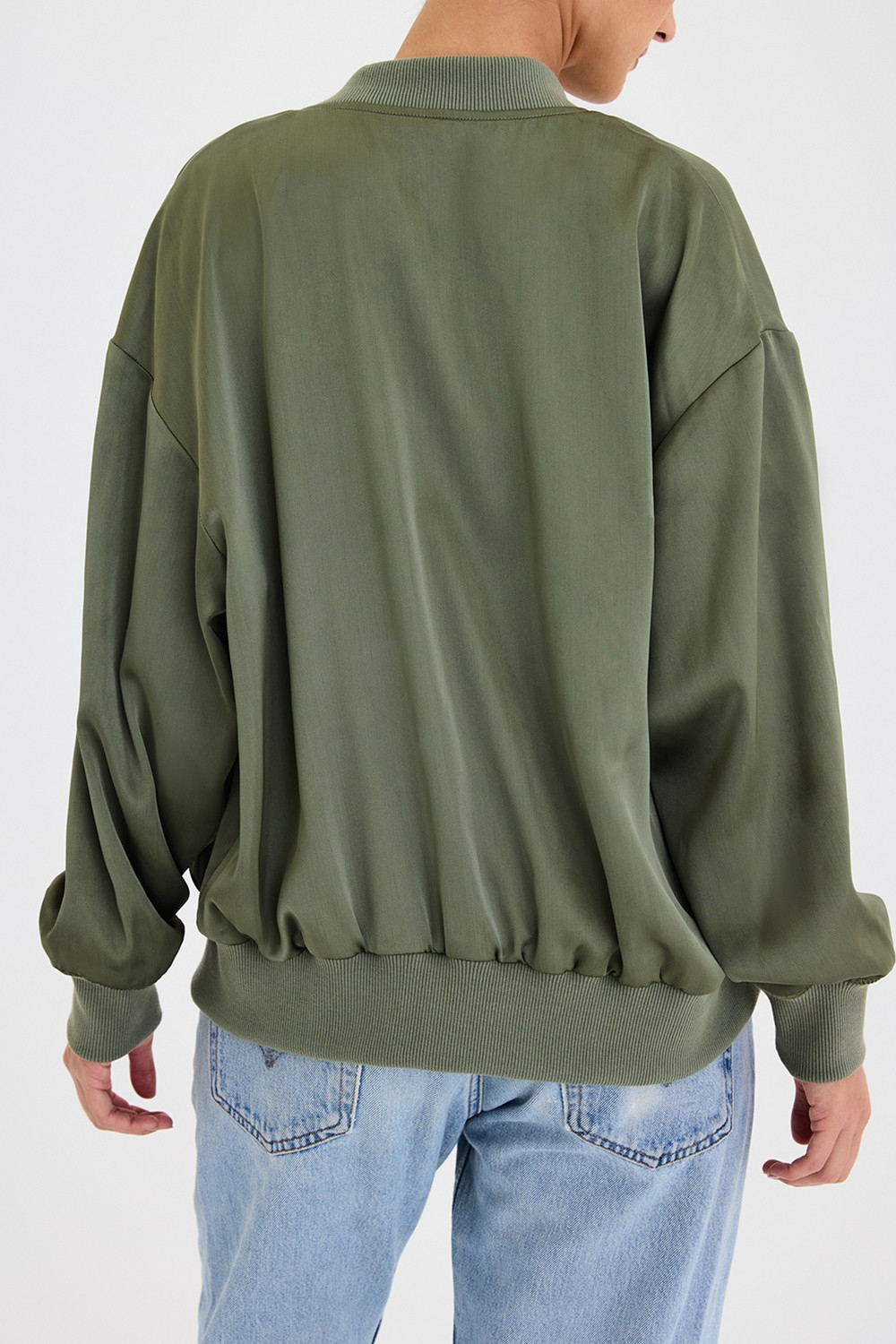 Mistress Rocks Bay Leaf Satin Bomber Jacket - SALE — image 7
