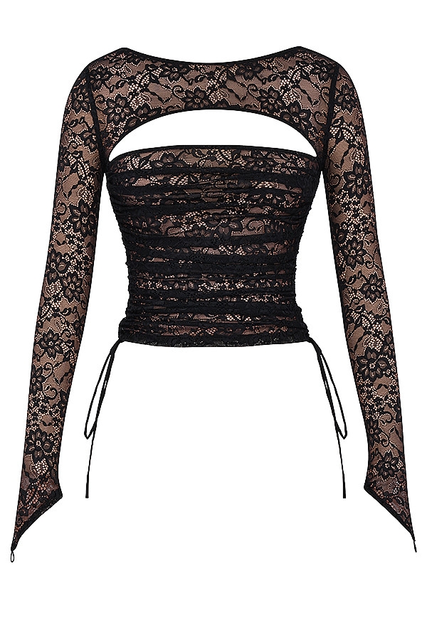 Mistress Rocks Black Lace Cut Out Top - SALE — image 11