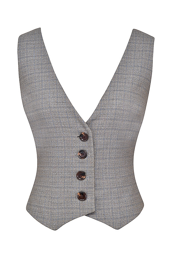 Mistress Rocks Brown Check Waistcoat - SALE — image 9