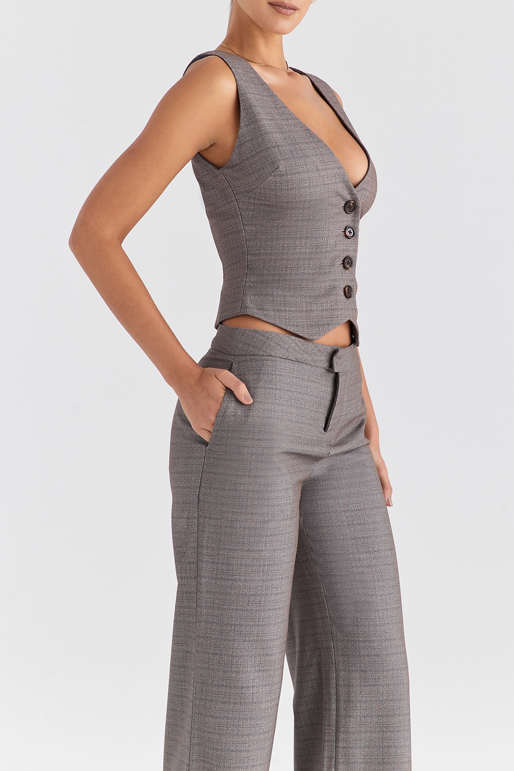 Mistress Rocks Brown Check Waistcoat - SALE — image 6