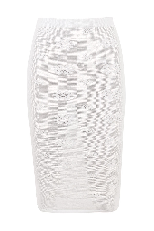 Mistress Rocks Ivory Floral Knit Midi Skirt - SALE — image 10