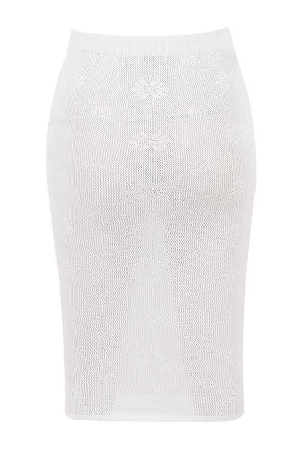 Mistress Rocks Ivory Floral Knit Midi Skirt - SALE — image 12