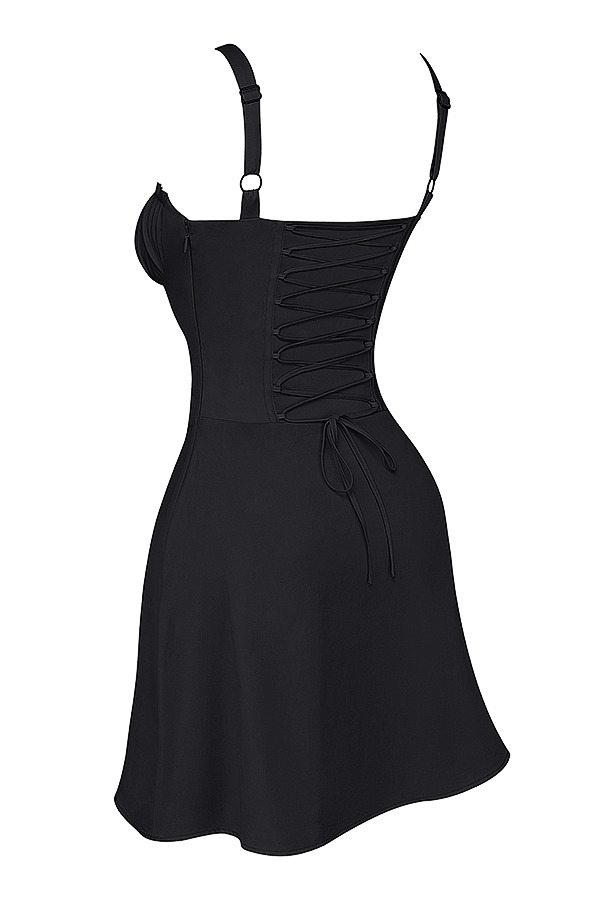 Carlotta  Black Corset Mini Dress — image 13