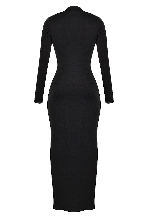 Saskia  Black Draped Maxi Dress — image 13