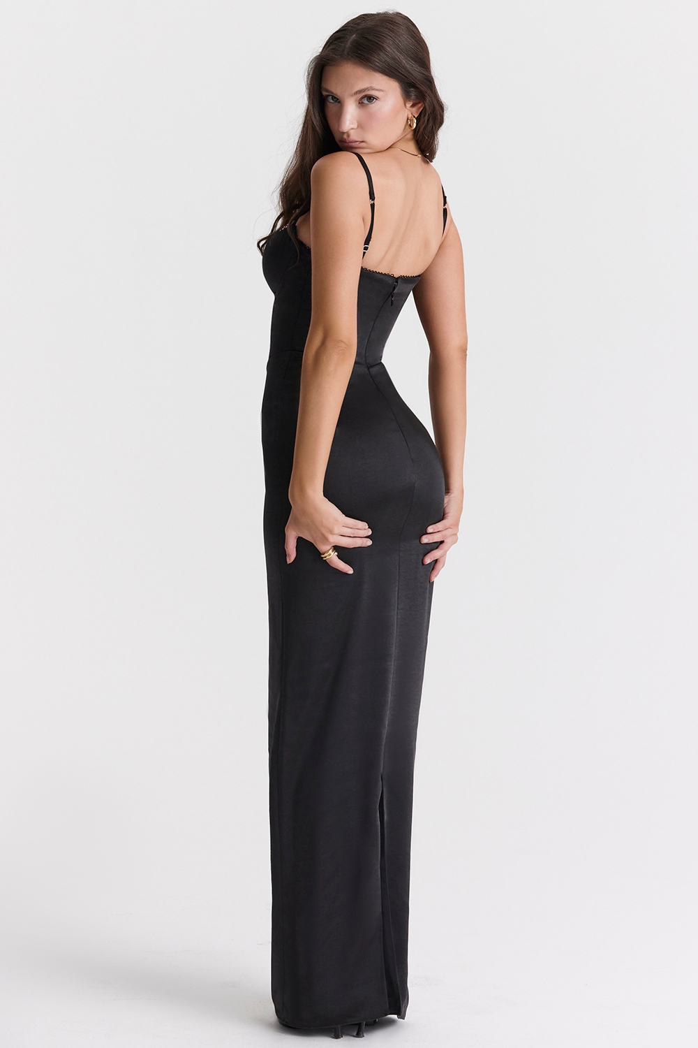 Stefania  Black Corset Maxi Dress — image 11