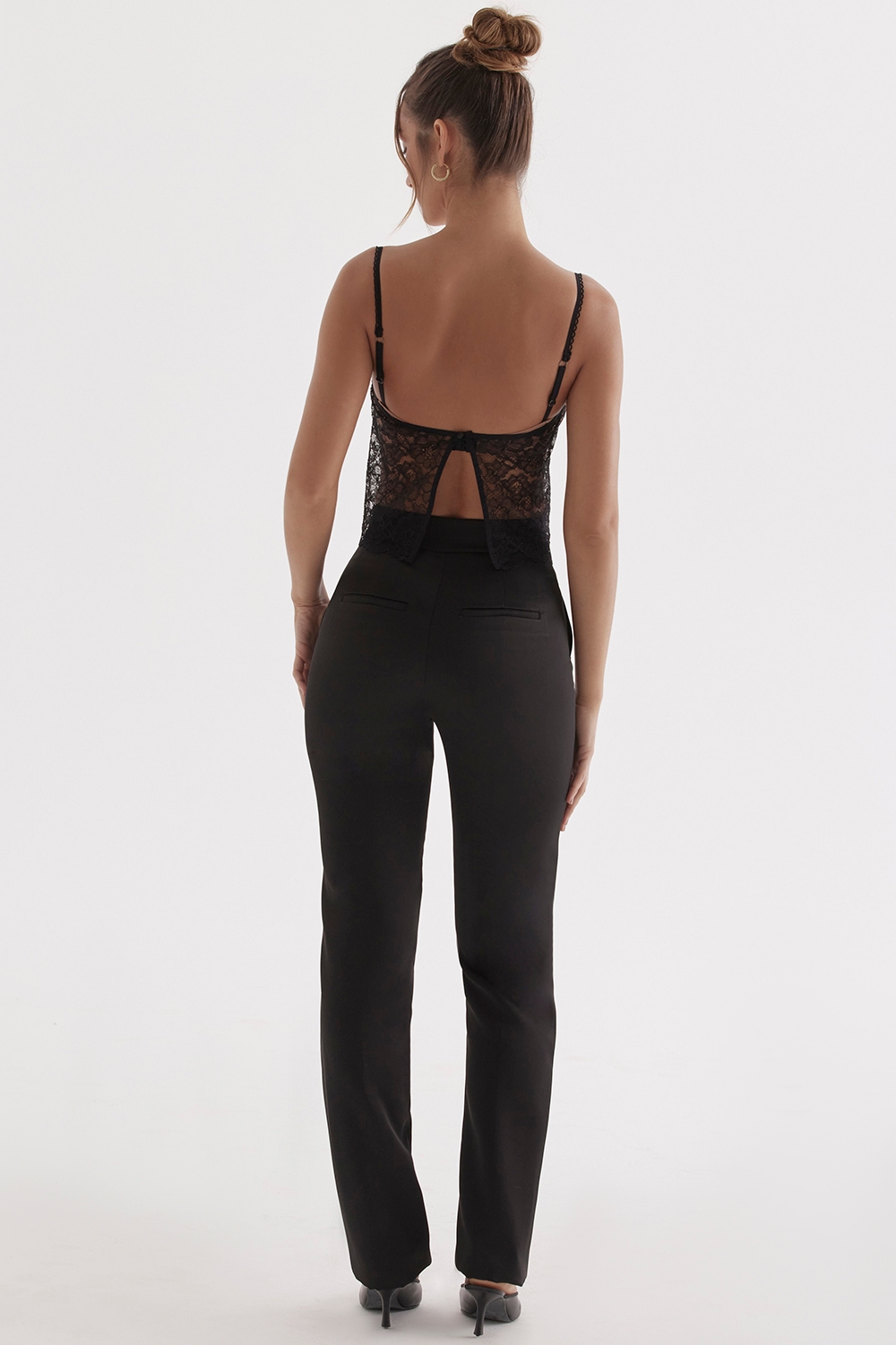 Tansy  Black Satin Trousers — image 7