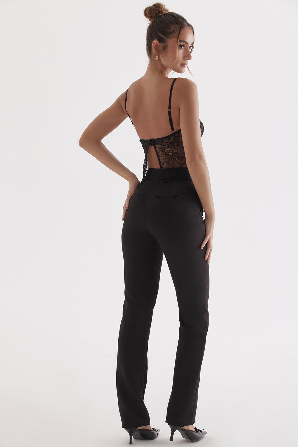 Tansy  Black Satin Trousers — image 6