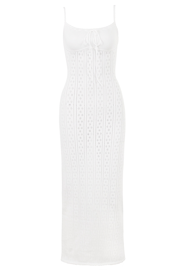 Myla  White Knit Maxi Dress — image 15
