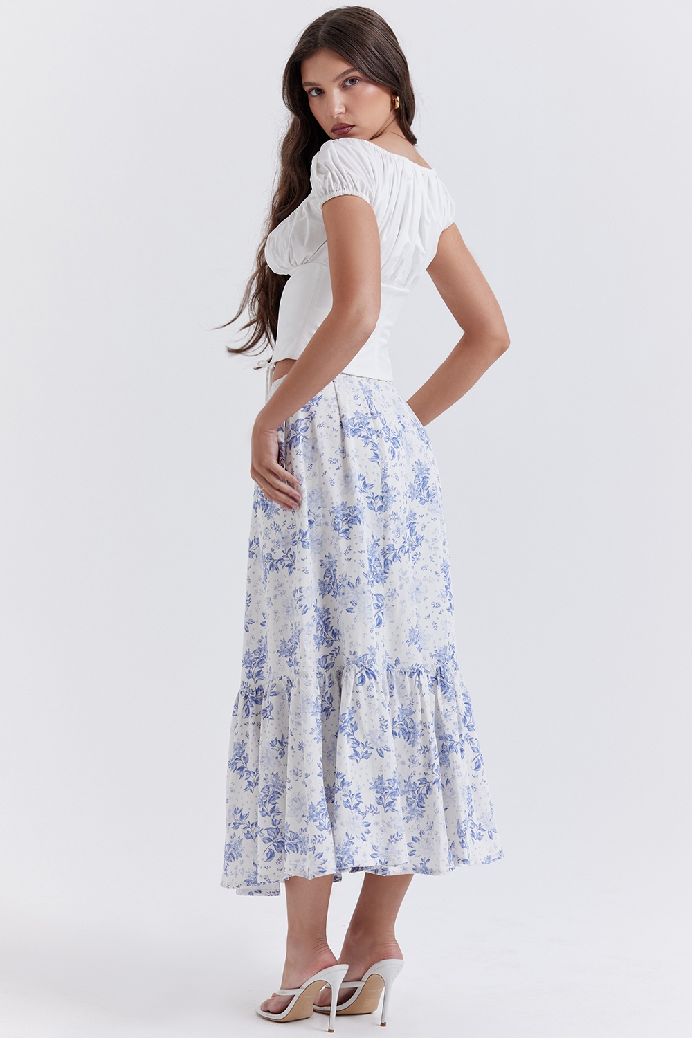 Aitana  Blue Print Midi Skirt — image 7