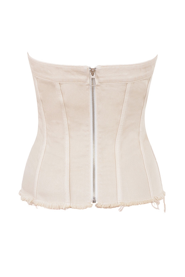 Mistress Rocks Oat Denim Strapless Top - SALE — image 14