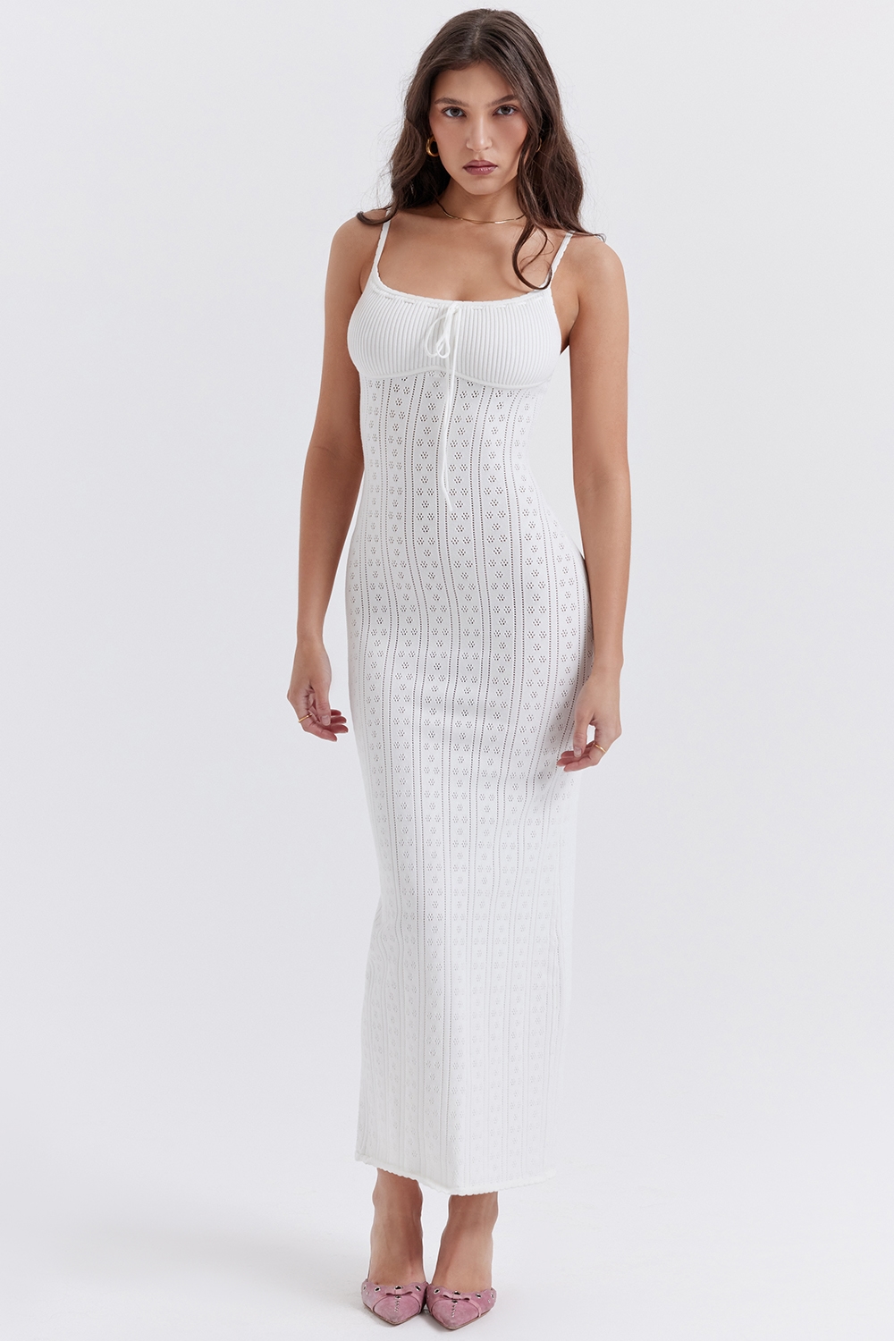 Myla  White Knit Maxi Dress — image 5