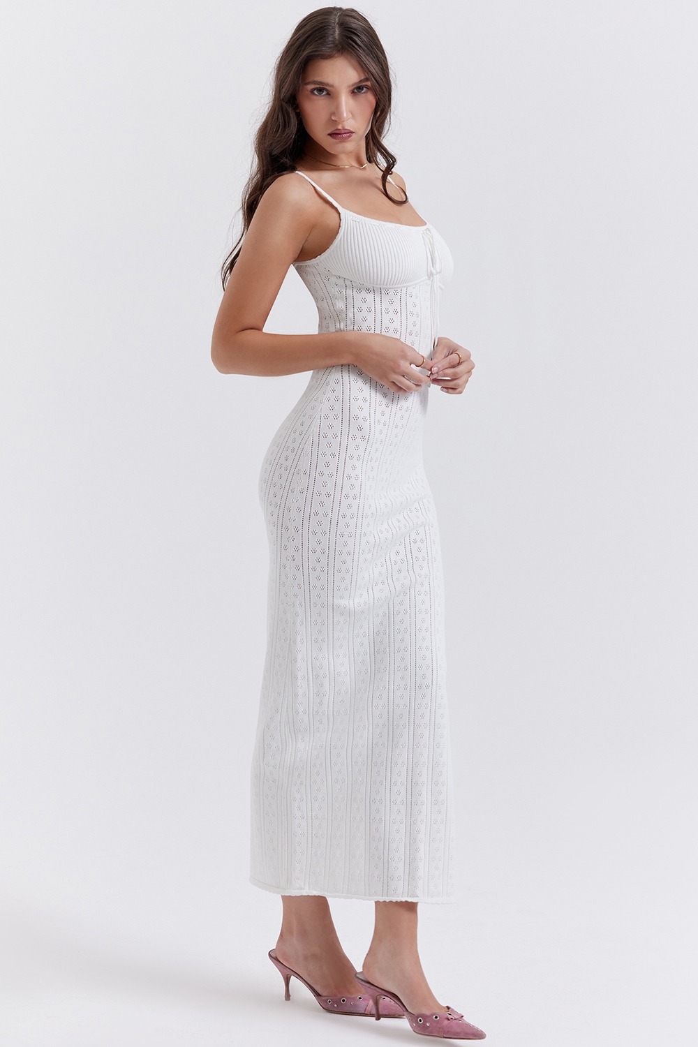 Myla  White Knit Maxi Dress — image 10