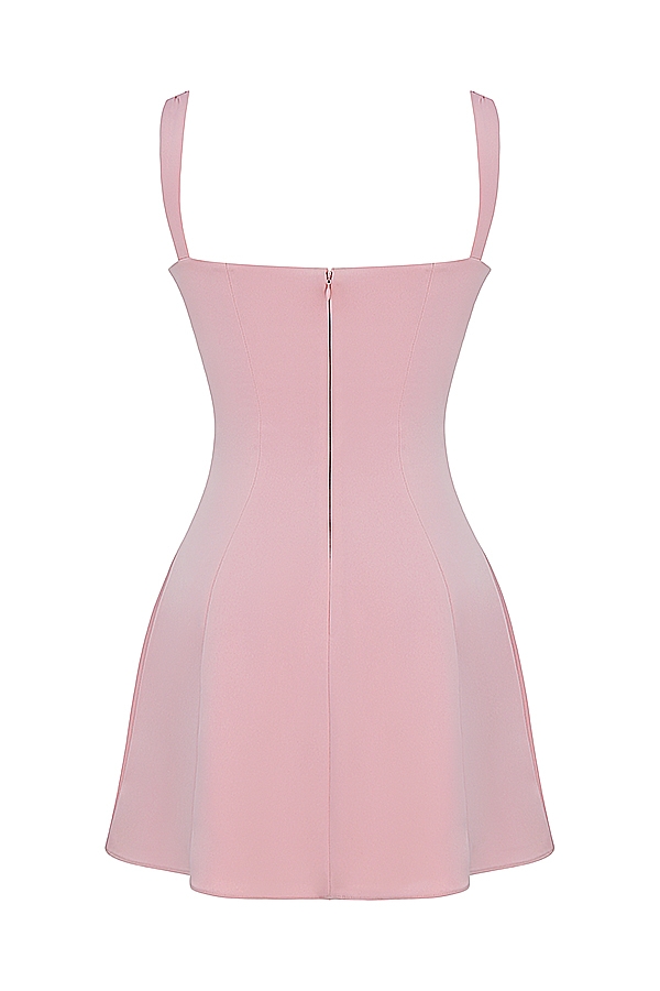Adriana  Rose Satin And Lace Mini Dress — image 13