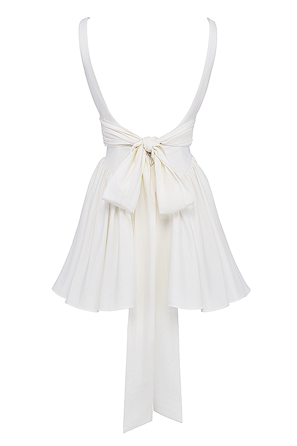 Florianne  Ivory Cotton Bow Mini Dress — image 17