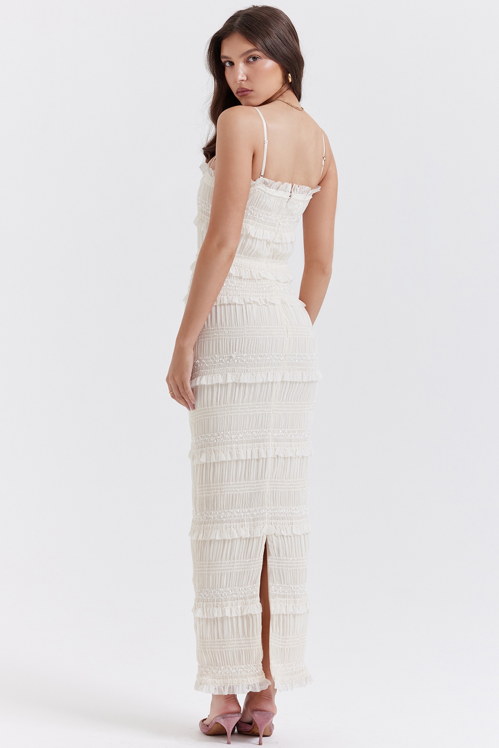 Solana  Ivory Sequin Pleat Maxi Dress — image 10