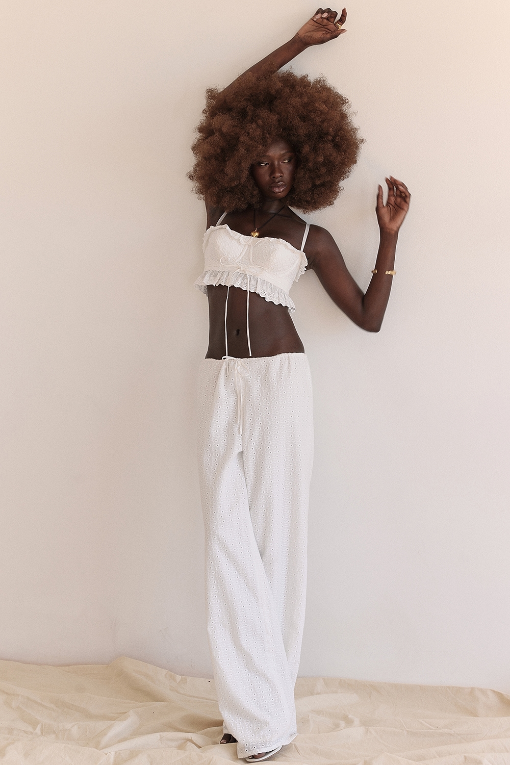 Frankie  White Broderie Anglais Trousers — image 14