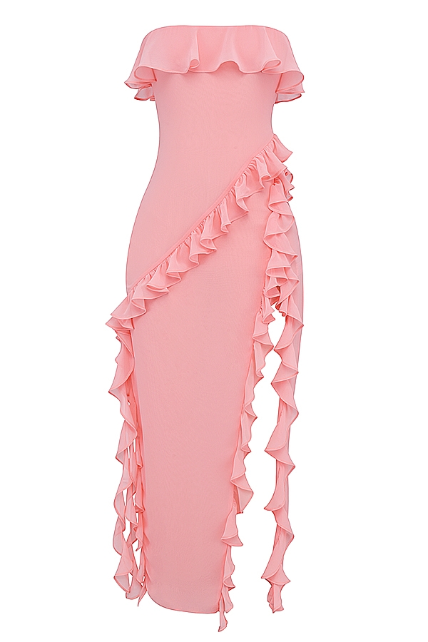 Sarina  Apricot Ruffle Maxi Dress — image 15