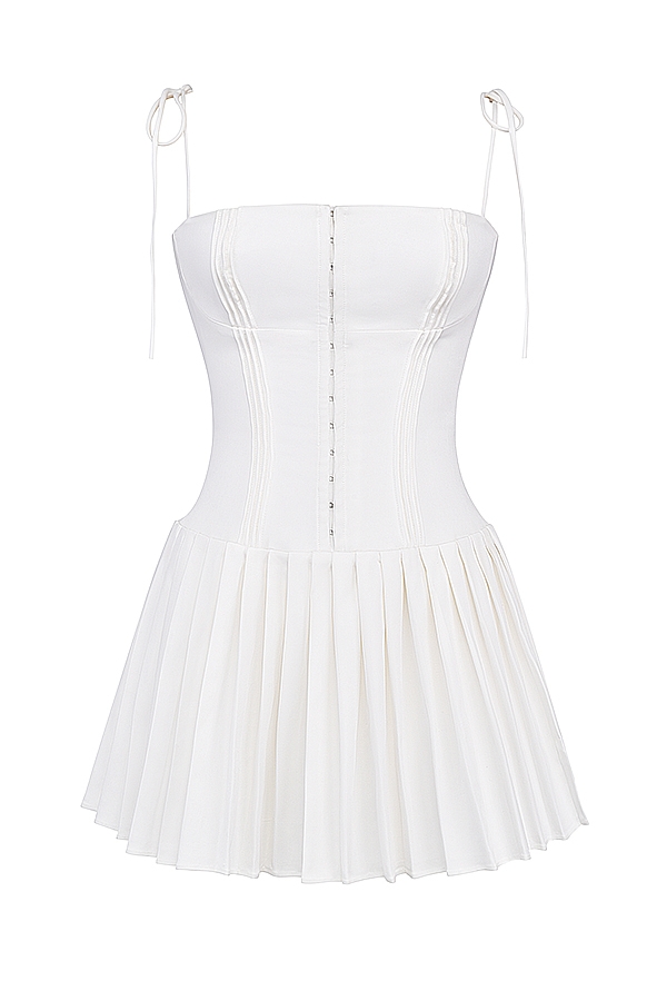 Marcy  White Pleated Mini Dress — image 15