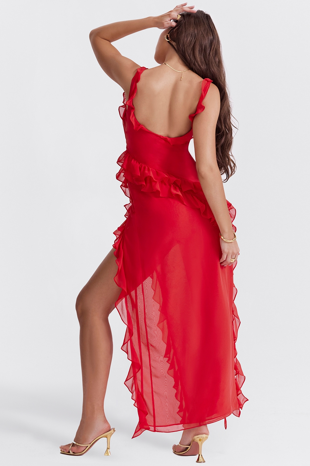 Ariela  Cherry Ruffle Maxi Dress — image 10