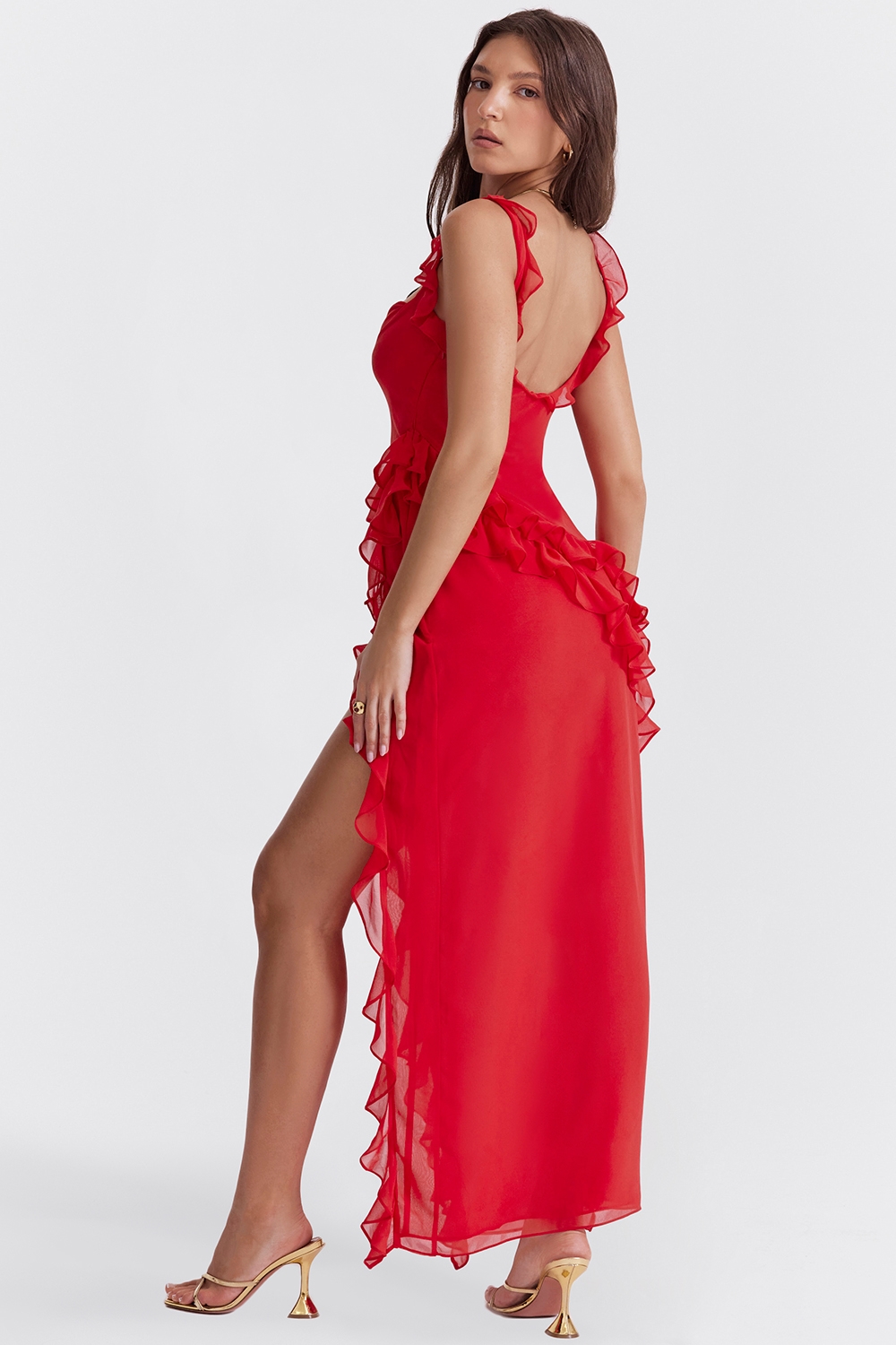 Ariela  Cherry Ruffle Maxi Dress — image 9