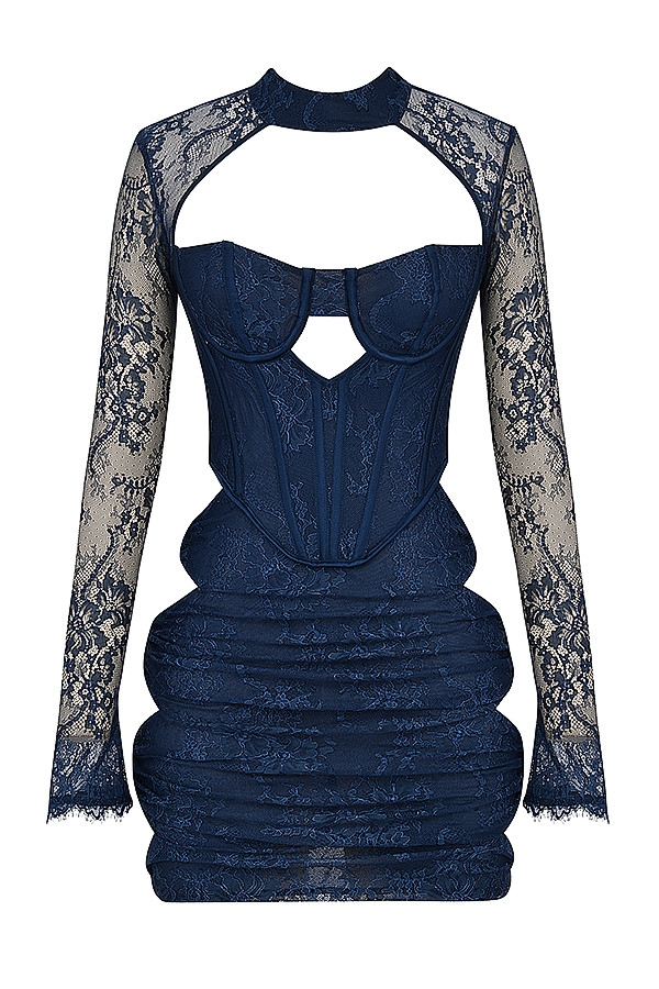 Mistress Rocks Navy Lace Corset Mini Dress - SALE — image 11