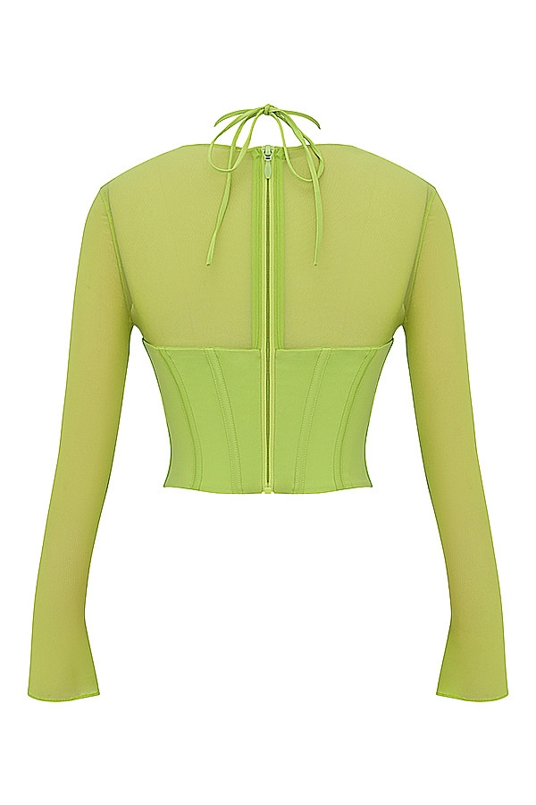 Mistress Rocks Lime Long Sleeve Corset - SALE — image 13