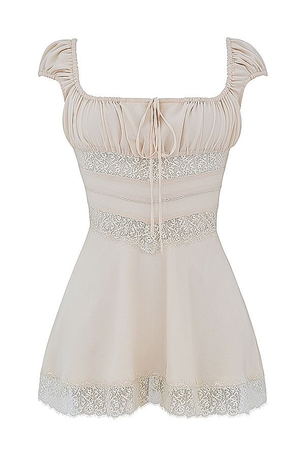 Mistress Rocks Oat Lace Trim Mini Dress - SALE — image 10