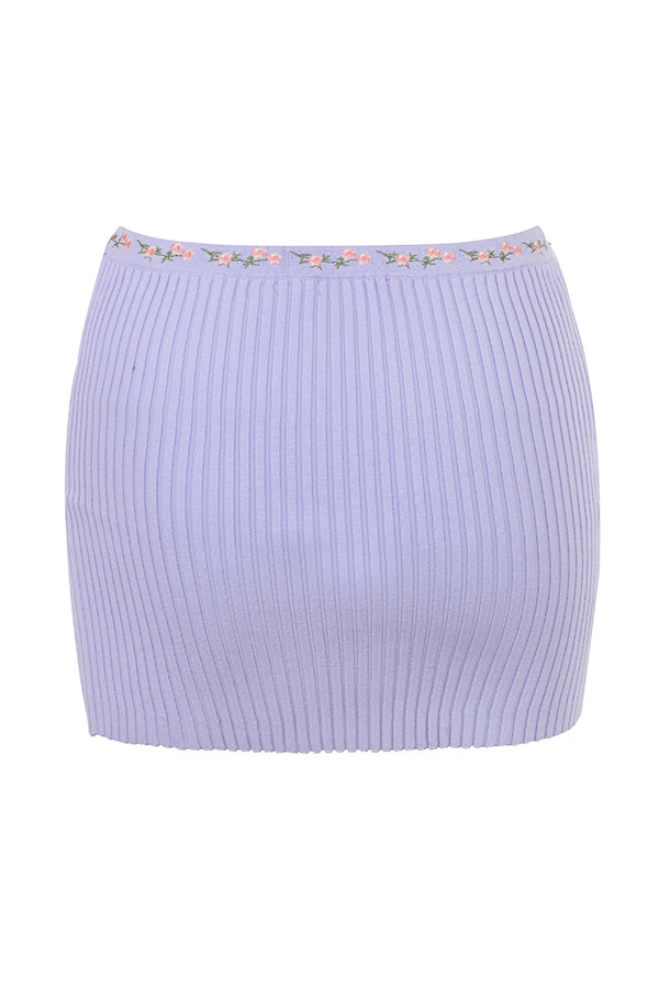 Mistress Rocks Lavender Embroidered Knit Mini Skirt - SALE — image 14