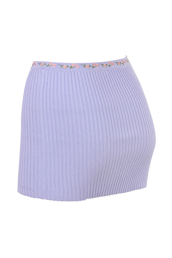 Mistress Rocks Lavender Embroidered Knit Mini Skirt - SALE — image 13