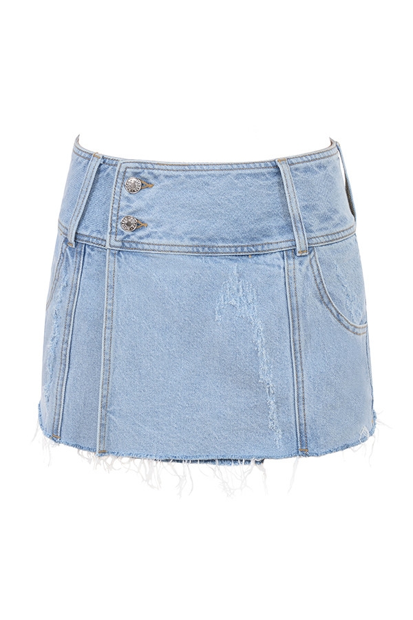 Mistress Rocks Stonewash Denim Mini Skirt - SALE — image 16