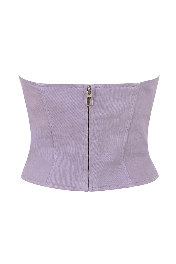 Mistress Rocks Lavender Denim Strapless Top - SALE — image 14