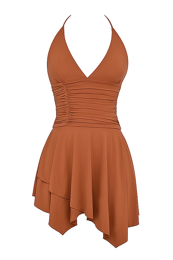 Mistress Rocks Pecan Halter Asymmetric Dress - SALE — image 11