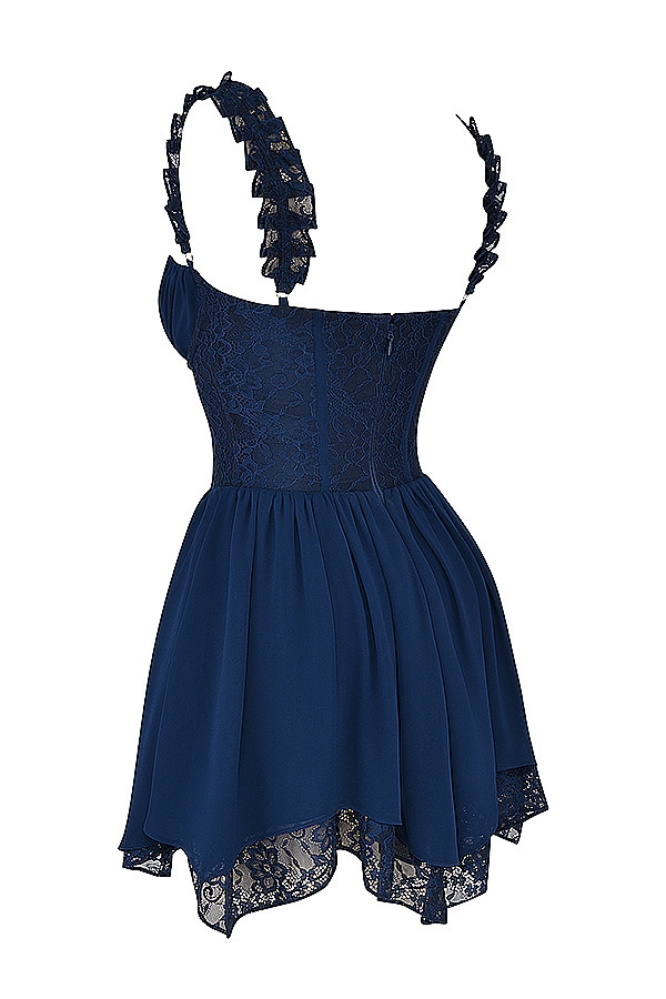 Mistress Rocks Navy Asymmetric Corset Mini Dress - SALE — image 12