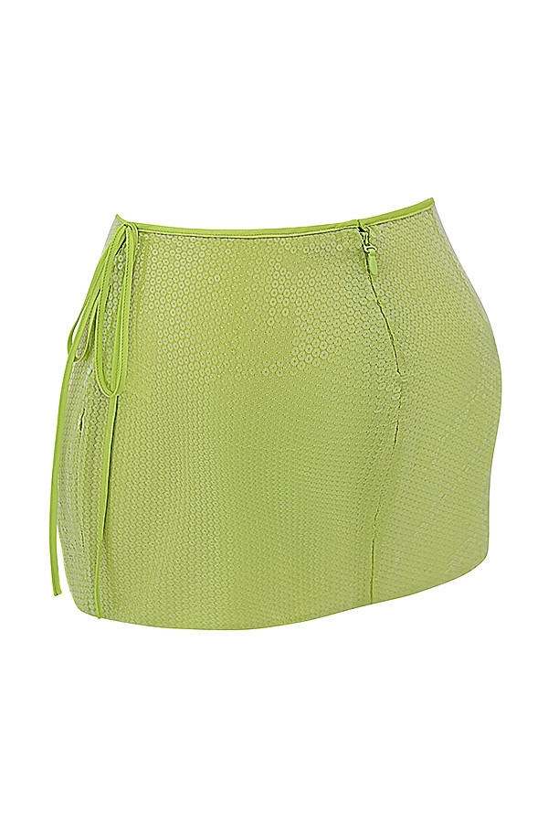 Mistress Rocks Lime Sequin Mini Skirt - SALE — image 13