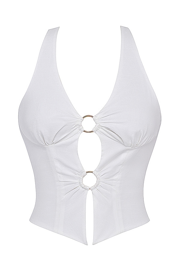 Mistress Rocks White Halter Ring Top - SALE — image 14