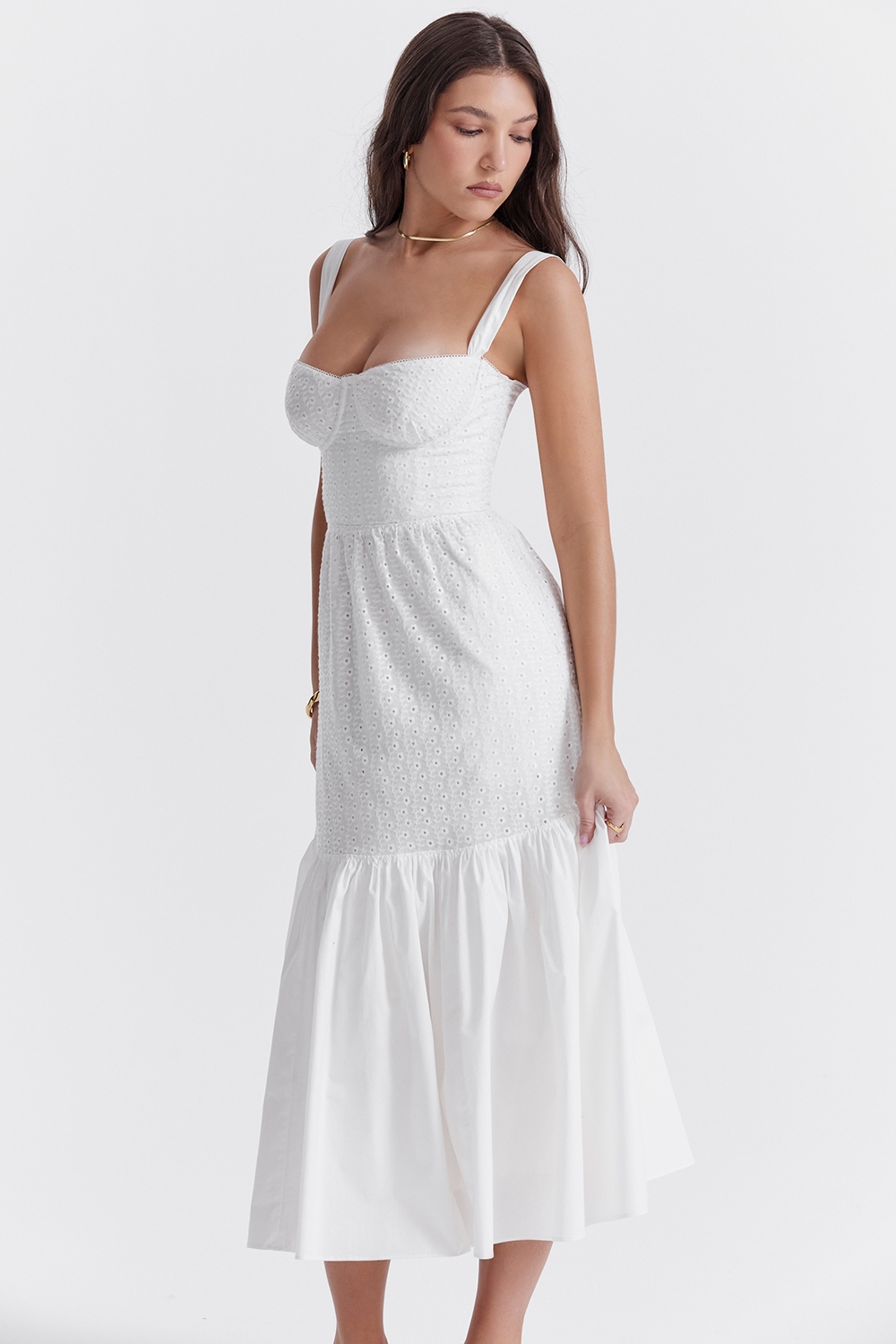 Elia  White Broderie Anglaise Midi Sundress — image 6