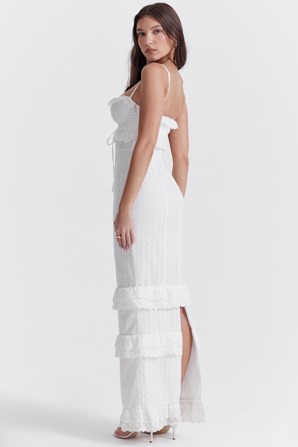Eve  White Broderie Maxi Dress — image 10