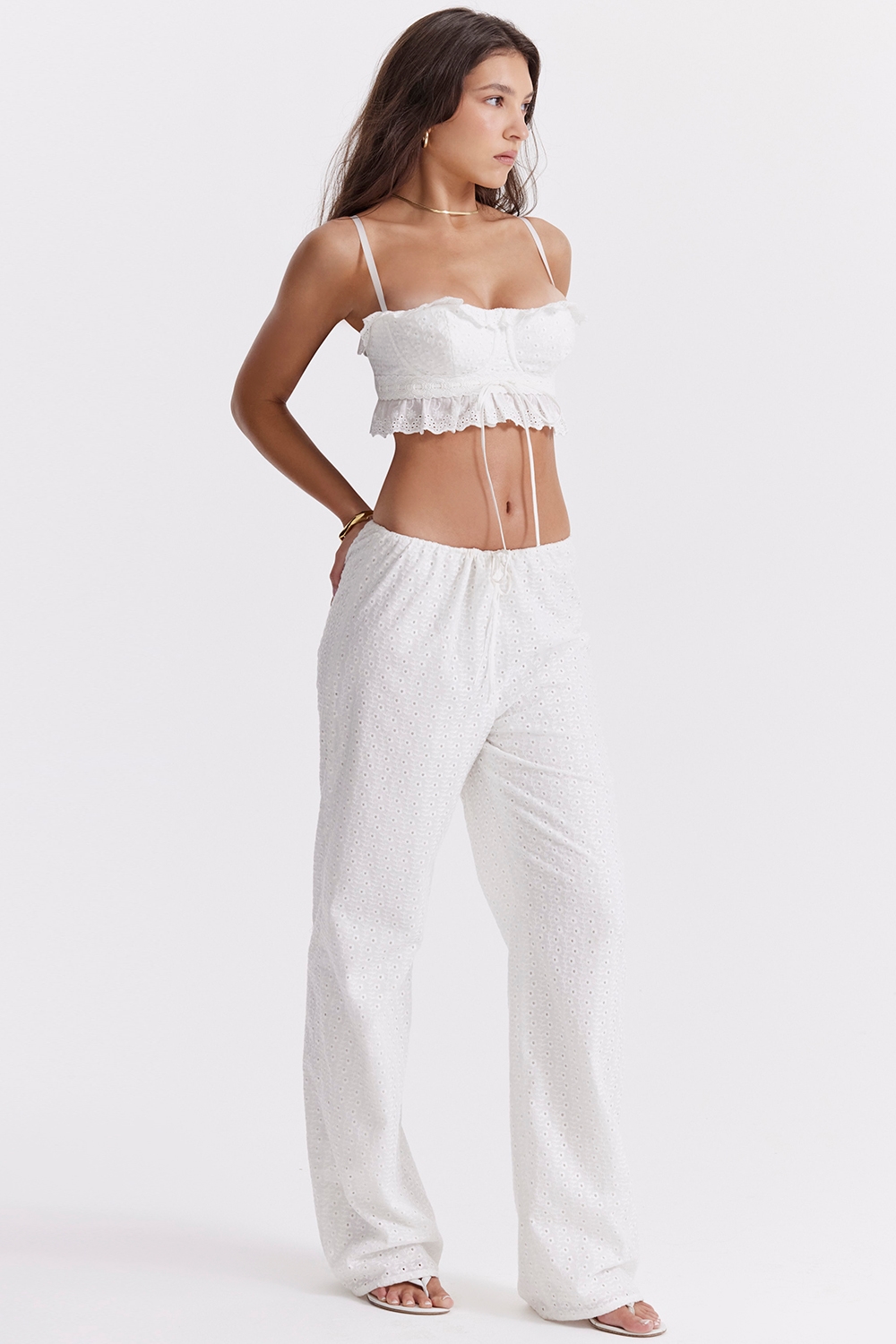 Frankie  White Broderie Anglais Trousers — image 9