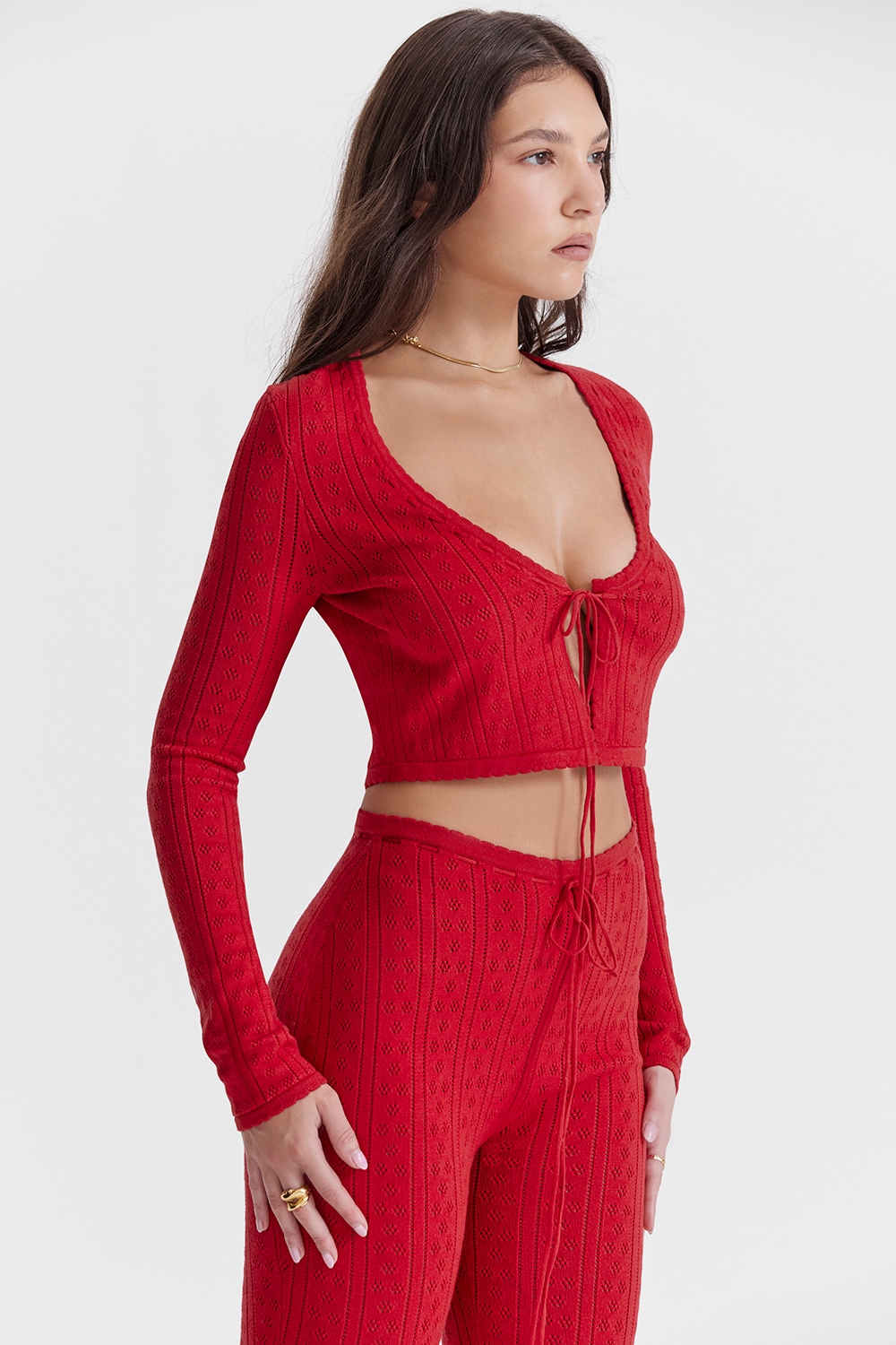 Perla  Cherry Ribbed Knit Top — image 7