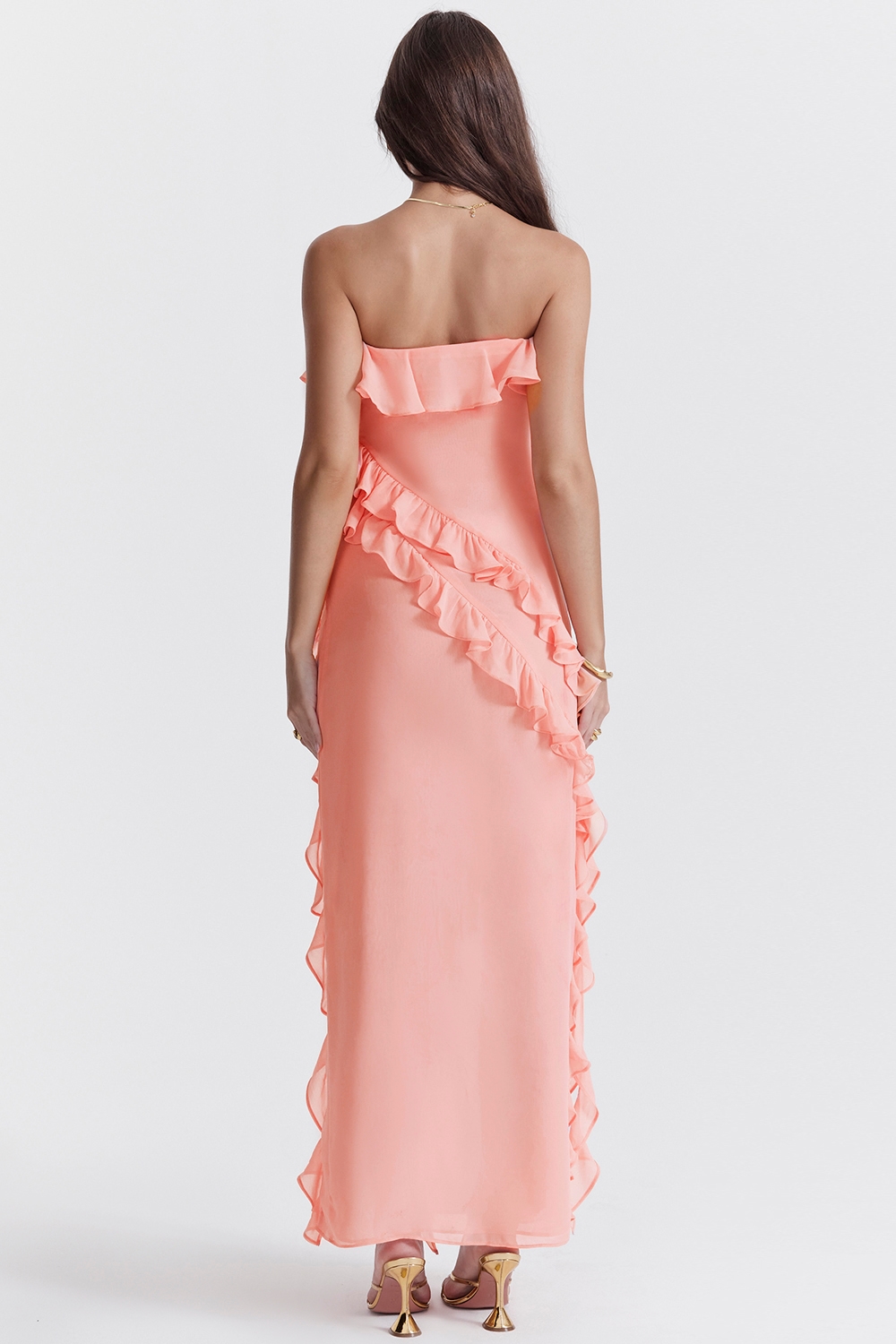 Sarina  Apricot Ruffle Maxi Dress — image 10