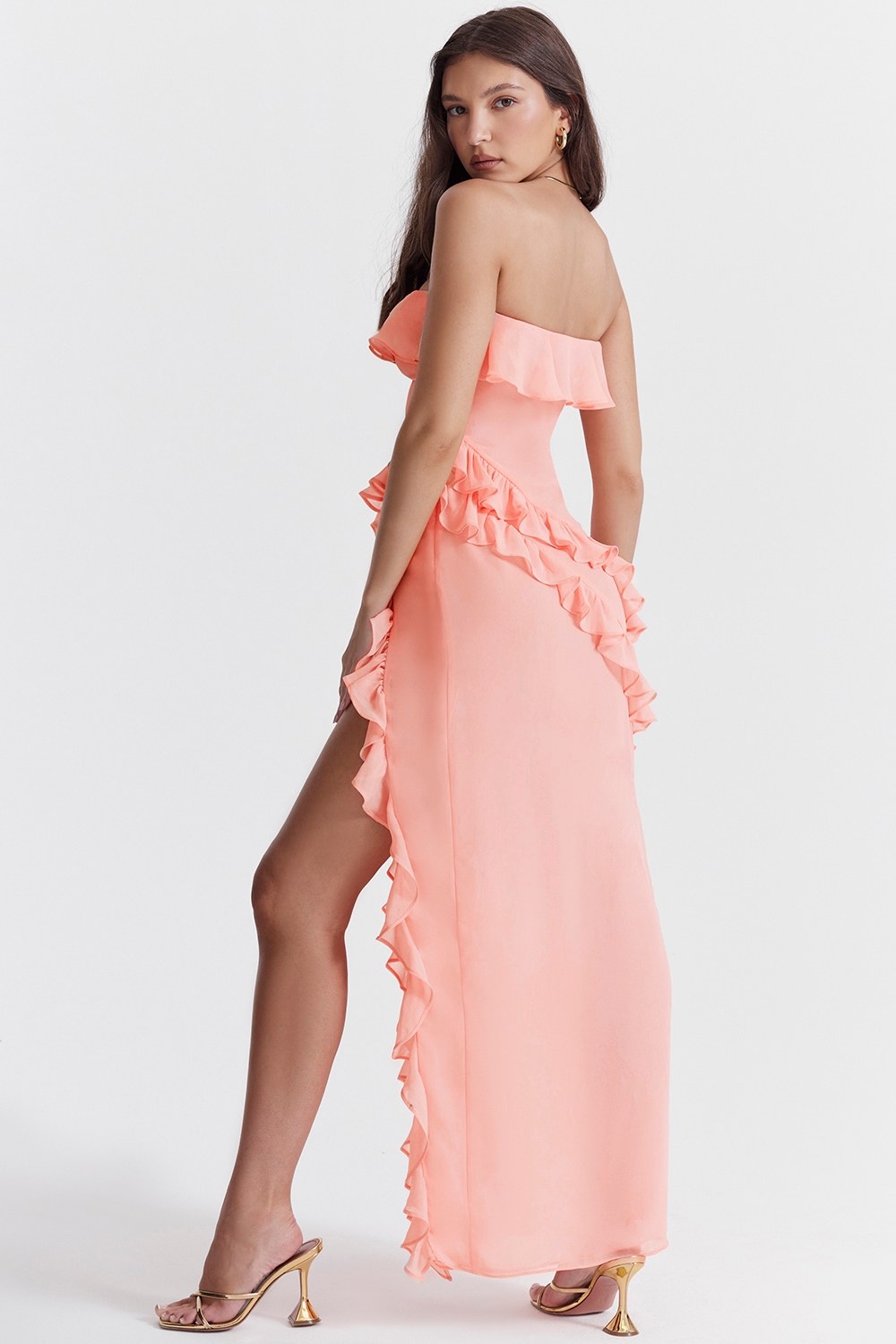 Sarina  Apricot Ruffle Maxi Dress — image 9