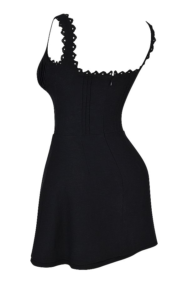 Tilly  Black Pin Tuck Mini Dress — image 17