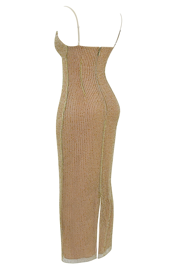 Alondra  Cafe Au Lait Beaded Maxi Dress - Limited Edition — image 17